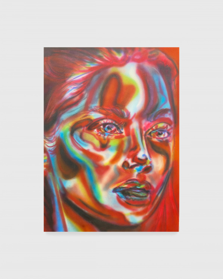 Katie Hector, You’ll Never See Me Again, 2024Dye and bleach on canvas, 40 x 30 inches
