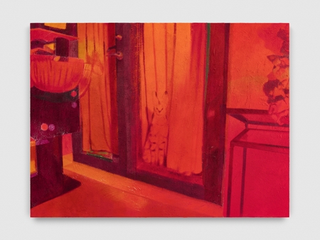 Nana Wolke, 00:21:34,333 - -> 00:22:58,625(Vodevil), 2026Oil and construction sand on linen, 72 x 96 inches / 183 x 243.8 cm